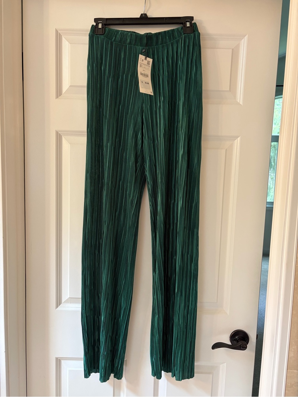 Zara Emerald Green Pleated Flare Pants